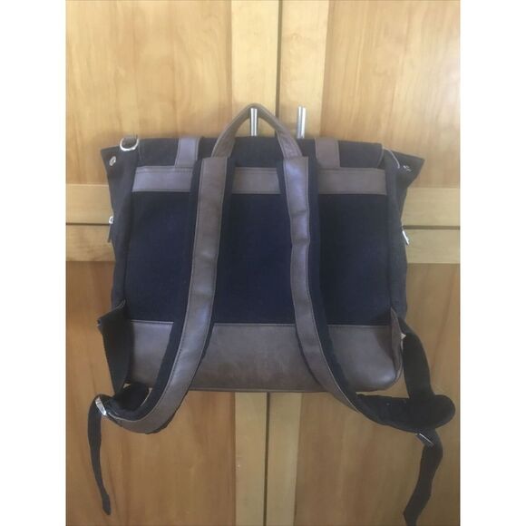 Little Unicorn Marindale Backpack Large Black Brown Remove Adjust Shoulder Strap - Picture 3 of 12